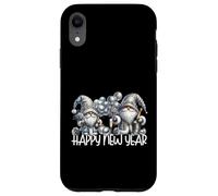 Funny Champagne Drinking Gnome Couple Happy New Year Party Custodia per iPhone XR