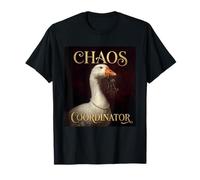 Funny Chaos Coordinator Goose Royal Portrait Baroque Paint Maglietta