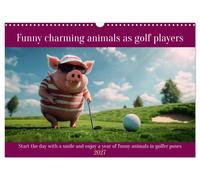 Funny charming animals as golf players (Wall Calendar 2027 DIN A3 landscape), CA