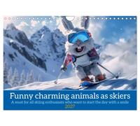 Funny charming animals as skiers (Wall Calendar 2027 DIN A4 landscape), CALVENDO 12 Month Wall Calendar: A must-have for all skiing enthusiasts who want to start the day with a smile