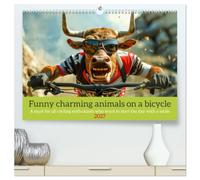 Funny charming animals on a bicycle (High Quality Premium Wall Calendar 2027 DIN A2 landscape),CALVENDO 12 Month Wall Calendar: A must for all cycling ... who want to start the day with a smile