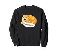 Funny Cheesy Cat Smile Meme Silly Weird Chubby Cat Face Felpa