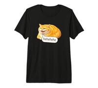 Funny Cheesy Cat Smile Meme Silly Weird Chubby Cat Face Maglietta Premium