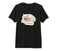 Funny Cheesy Cat Smile Meme Silly Weird Chubby Cat Face Maglietta Premium
