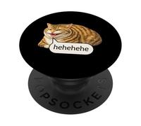 Funny Cheesy Cat Smile Meme Silly Weird Chubby Cat Face PopSockets PopGrip Adesivo