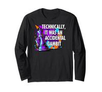 Funny Chess Player Accidental Gambit Blunder Quote Maglia a Manica