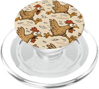 Funny Chicken Cartoon Running Screaming Meme Art PopSockets PopGrip per MagSafe