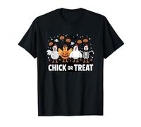 Funny Chicken Chick or Treat Halloween Pun Maglietta
