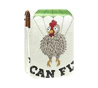 Funny Chicken I Belive I Can Fly - Custodia portatile per rossetti, da viaggio, con specchio, mini rossetto, da donna, Multicolore, 9.5x2x7 cm/3.7x0.8x2.7 in
