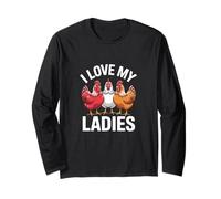 Funny Chicken Memes Scherzi divertenti sul pollo I Love My Ladies Maglia a Manica