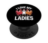Funny Chicken Memes Scherzi divertenti sul pollo I Love My Ladies PopSockets PopGrip Adesivo