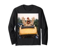 Funny Chicken Roller Coaster Meme Silly Graphic Maglia a Manica