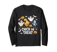Funny Chicken Trio Halloween Party Animals Maglia a Manica