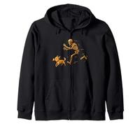 Funny Chihuahua Halloween Steal Bone Skeleton Chase Spooky Felpa con Cappuccio