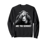 Funny Chimp Are You Serious Meme Sarcastico Umorismo Felpa