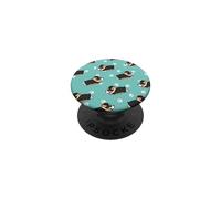 Funny Chonk Running Black Tricolor Corgi Lover Pattern PopSockets PopGrip Adesivo