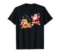 Funny Chow Chow Babbo Natale Stivali Natale Donna Uomo Bambini Maglietta