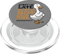 Funny Christian Jesus Sorry Im Late His Timing Praying Goose PopSockets PopGrip per MagSafe