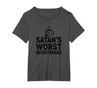 Funny Christians: Satan's Worst Nightmare Tazza da caffè Maglietta, Donna Plus-Size, Grigio Scuro, 6X