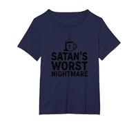 Funny Christians: Satan's Worst Nightmare Tazza da caffè Maglietta, Donna Plus-Size, Navy, 1X