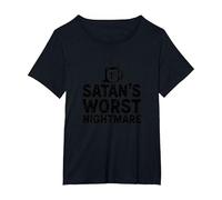 Funny Christians: Satan's Worst Nightmare Tazza da caffè Maglietta, Donna Plus-Size, Nero, 6X