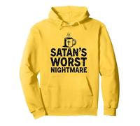 Funny Christians: Tazza da caffè Satan's Worst Nightmare Felpa con Cappuccio, Unisex per Adulti, Limone, XL