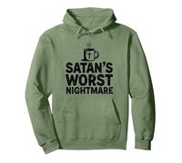 Funny Christians: Tazza da caffè Satan's Worst Nightmare Felpa con Cappuccio, Unisex per Adulti, Verde Salvia, L