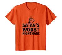 Funny Christians: Tazza da caffè Satan's Worst Nightmare Maglietta, Bambini, Arancio, 6 Anni