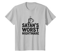Funny Christians: Tazza da caffè Satan's Worst Nightmare Maglietta, Bambini, Argento, 6 Anni