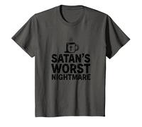 Funny Christians: Tazza da caffè Satan's Worst Nightmare Maglietta, Bambini, Asfalto, 6 Anni