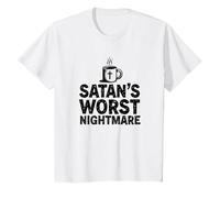 Funny Christians: Tazza da caffè Satan's Worst Nightmare Maglietta, Bambini, Bianco, 2 Anni