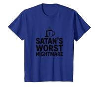 Funny Christians: Tazza da caffè Satan's Worst Nightmare Maglietta, Bambini, Blu Reale, 2 Anni