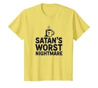 Funny Christians: Tazza da caffè Satan's Worst Nightmare Maglietta, Bambini, Limone, 2 Anni