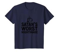 Funny Christians: Tazza da caffè Satan's Worst Nightmare Maglietta, Bambini, Navy, 6 Anni