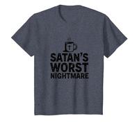 Funny Christians: Tazza da caffè Satan's Worst Nightmare Maglietta, Bambini, Pervinca, 6 Anni