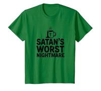 Funny Christians: Tazza da caffè Satan's Worst Nightmare Maglietta, Bambini, Verde Mela, 12 Anni