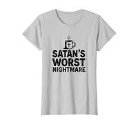 Funny Christians: Tazza da caffè Satan's Worst Nightmare Maglietta, Donna, Argento, L