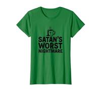 Funny Christians: Tazza da caffè Satan's Worst Nightmare Maglietta, Donna, Verde Mela, S