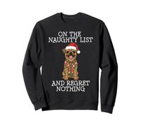 Funny Christmas Brussels Griffon Naughty List Felpa