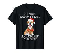 Funny Christmas Bulldog Naughty List Maglietta