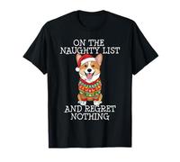 Funny Christmas Cardigan Welsh Corgi Naughty List Maglietta