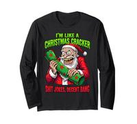Funny Christmas Cracker Decent Bang Maglia a Manica