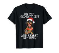 Funny Christmas Dachshund Naughty List Maglietta