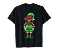 Funny Christmas Elf Black Lab Dog Labrador Retriever Maglietta