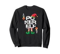 Funny Christmas Elf Poker Design :-: Grunge Aces Style Felpa