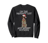 Funny Christmas German Wirehaired Pointer Naughty List Felpa