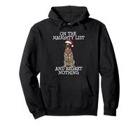 Funny Christmas German Wirehaired Pointer Naughty List Felpa con Cappuccio