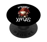 Funny Christmas Gnome Dad Graphic With Broken Leg Merry Xmas PopSockets PopGrip Adesivo