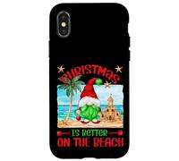 Funny Christmas Gnome For Xmas Vacation On The Beach Custodia per iPhone X/XS