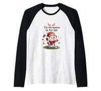 Funny Christmas Golfer Cute Snowman Par-Tee Golf Maglia con Maniche Raglan